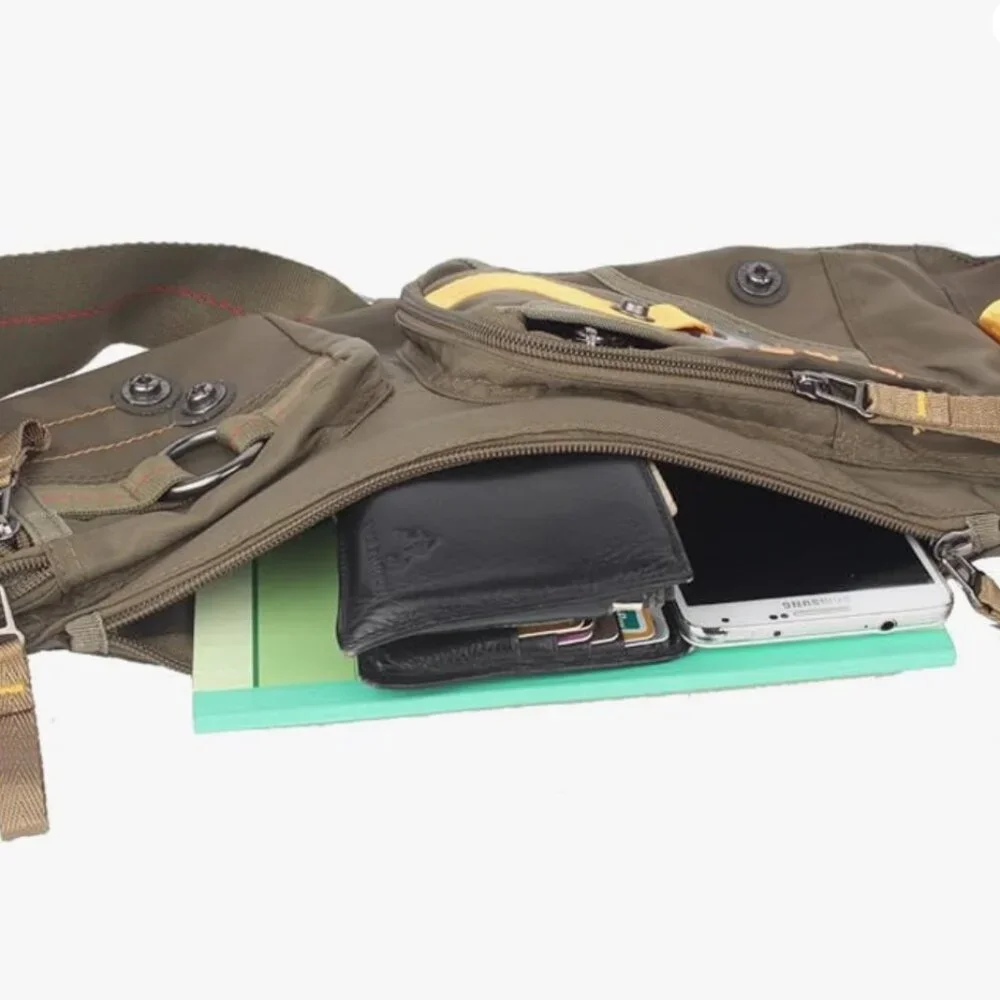 Men's Multi-Compartment durable sling bag for sports, travel, hiking, running